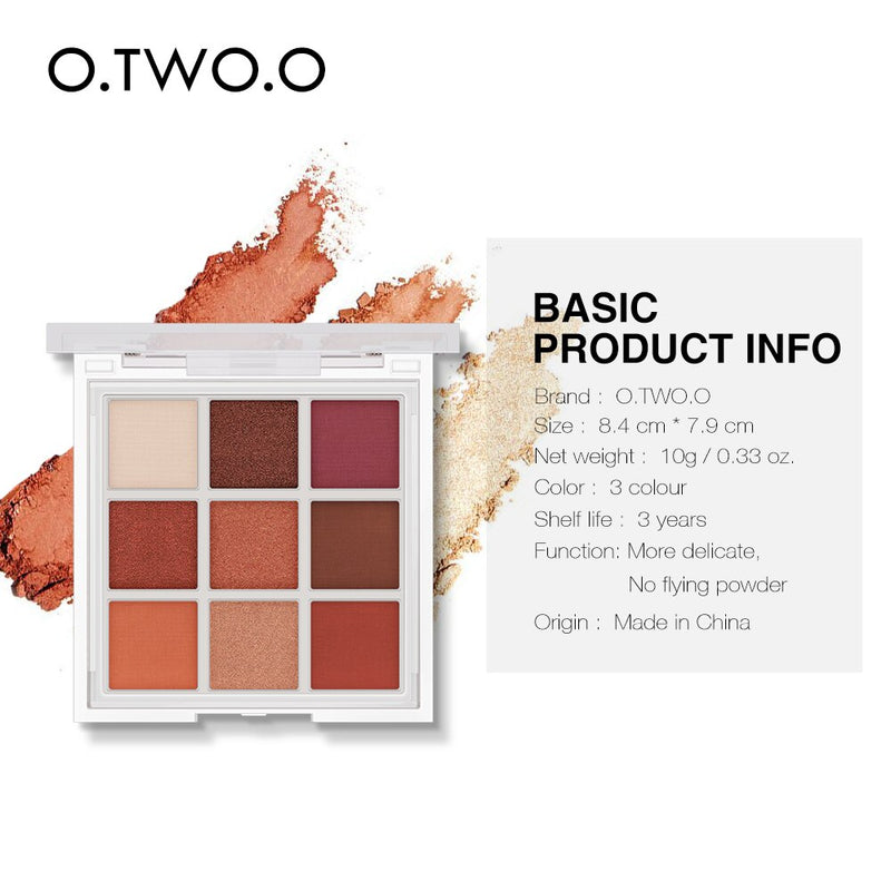 Paleta de sombras de ojos O.TWO.O - 09 colores