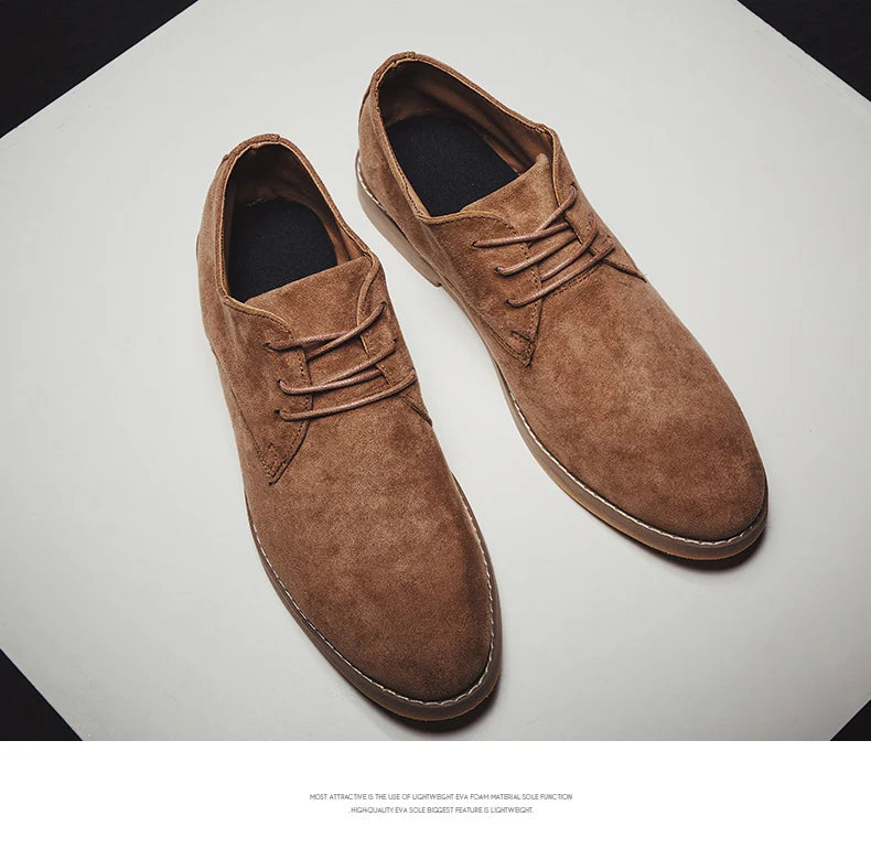 Men's Trend Casual Shoes Men's Suede Oxford Wedding Leather Dress Men's Shoes Men's Dress Flats