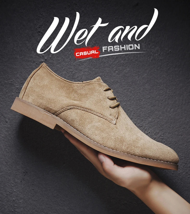 Men's Trend Casual Shoes Men's Suede Oxford Wedding Leather Dress Men's Shoes Men's Dress Flats