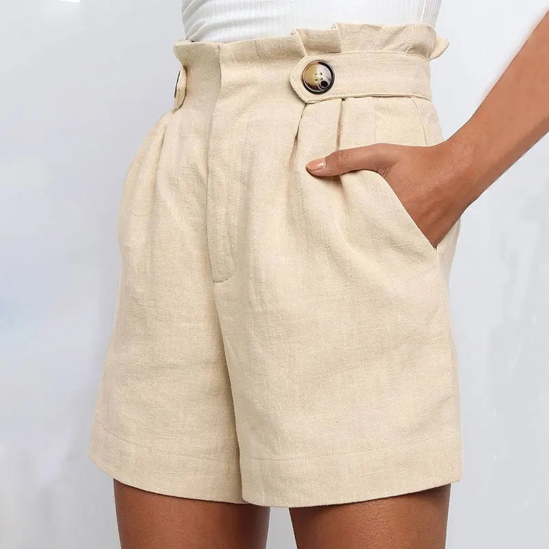 Short ou bermuda feminina casual wide leg