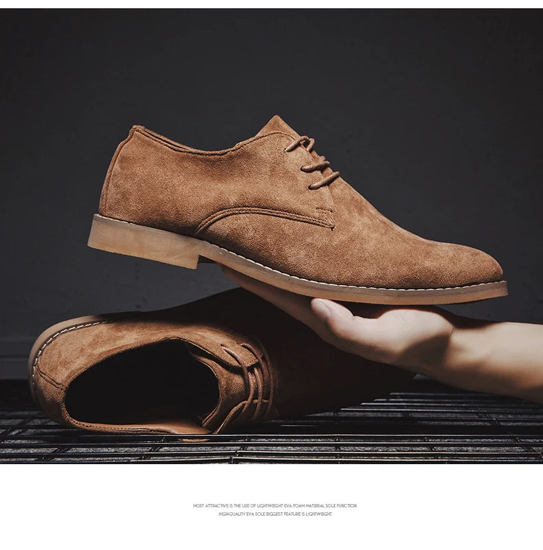 Men's Trend Casual Shoes Men's Suede Oxford Wedding Leather Dress Men's Shoes Men's Dress Flats