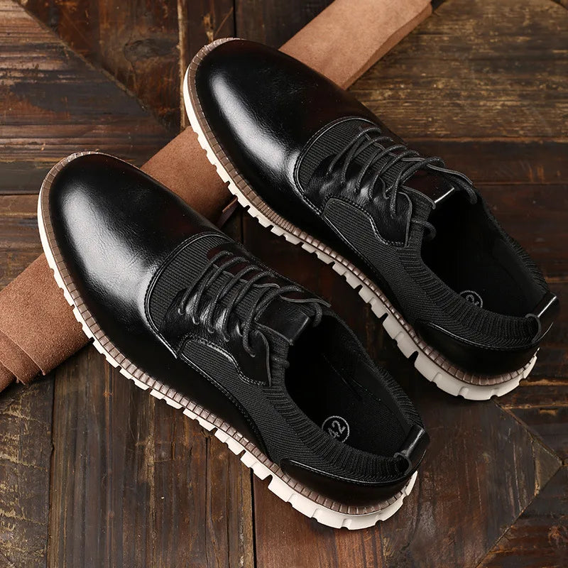 Social Shoe Male Men's Casual Leather Shoes Mens Dress Wedding Spring/Summer Collection Man Designer Loafers Black Luxury Brown