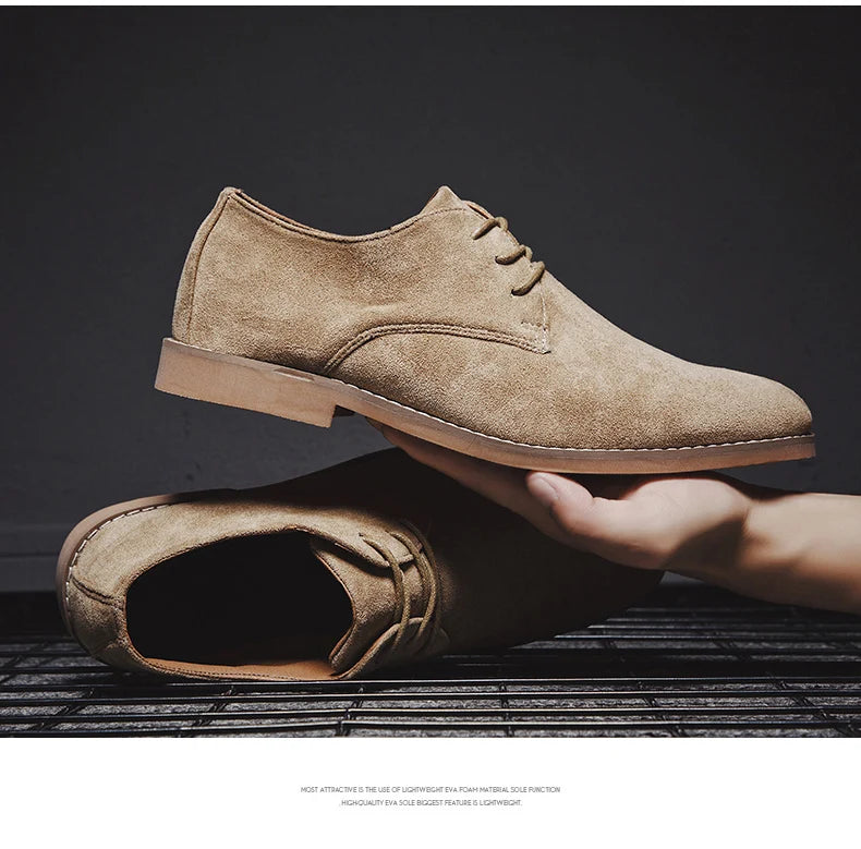 Men's Trend Casual Shoes Men's Suede Oxford Wedding Leather Dress Men's Shoes Men's Dress Flats