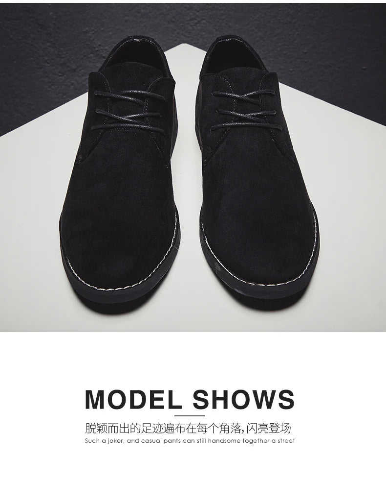 Men's Trend Casual Shoes Men's Suede Oxford Wedding Leather Dress Men's Shoes Men's Dress Flats