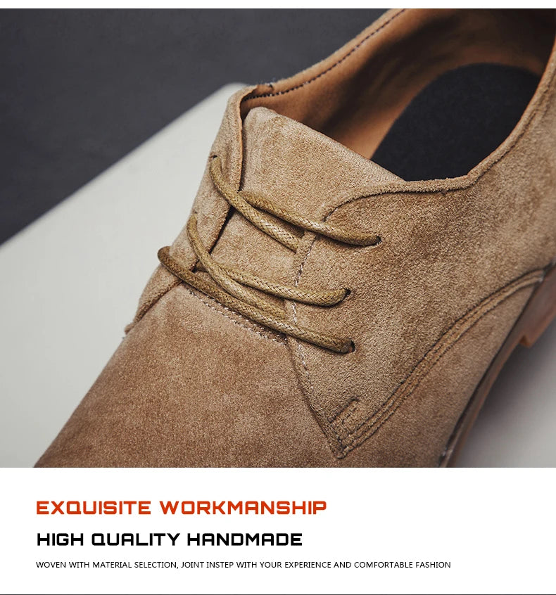 Men's Trend Casual Shoes Men's Suede Oxford Wedding Leather Dress Men's Shoes Men's Dress Flats