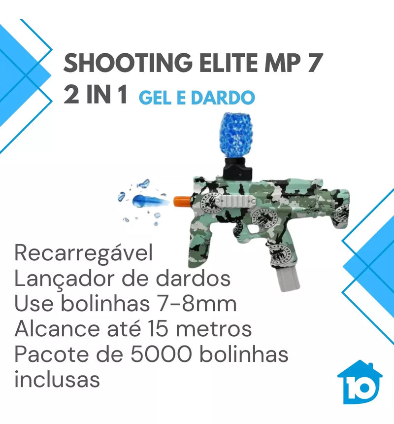 Arma elétrica MP7 de disparos de Bolinhas de Gel! Seu filho brincando longe das telas!!